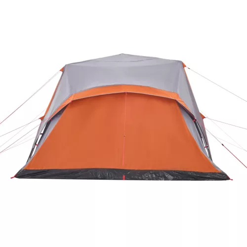  9 személyes szürke és narancs felugró családi sátor tornáccal