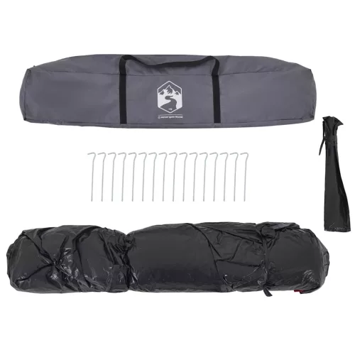  7 személyes szürke és narancs családi kempingsátor