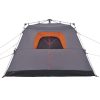  4 személyes szürke és narancs kupola alakú kabin kempingsátor