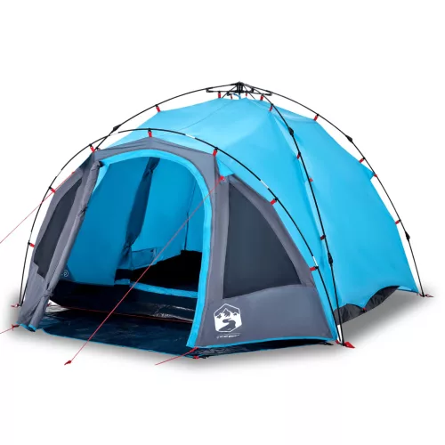  3 személyes kék kupola alakú felugró kempingsátor