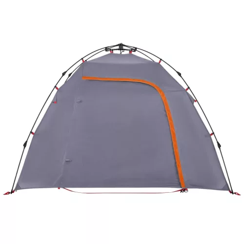  3 személyes szürke és narancs kupola alakú felugró kempingsátor