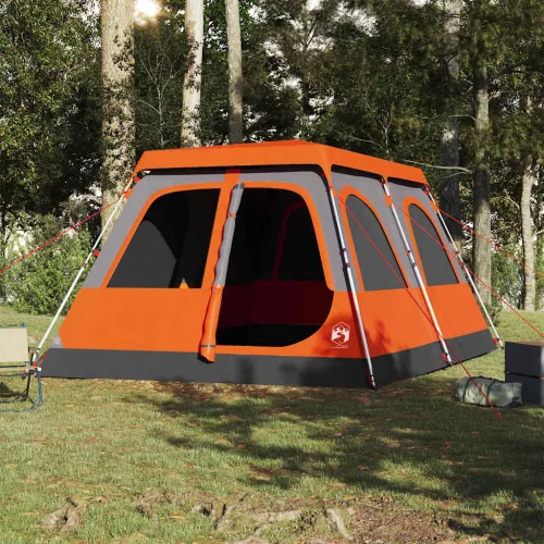  10 személyes szürke és narancs felugró családi kupolasátor
