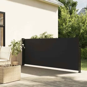  fekete behúzható oldalsó napellenző 120 x 500 cm