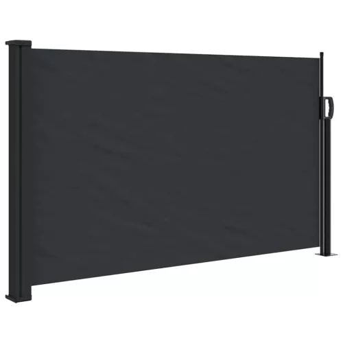  fekete behúzható oldalsó napellenző 120 x 500 cm