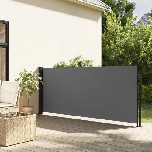  antracitszürke behúzható oldalsó napellenző 120 x 500 cm
