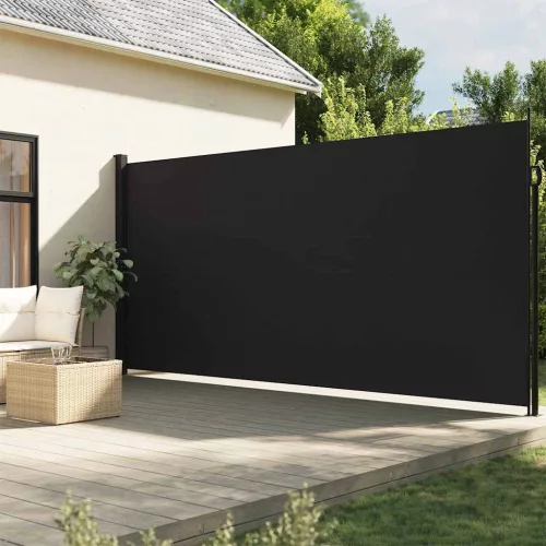 fekete behúzható oldalsó napellenző 200 x 500 cm