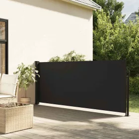  fekete behúzható oldalsó napellenző 140 x 600 cm