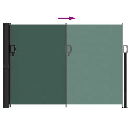  sötétzöld behúzható oldalsó napellenző 140 x 600 cm