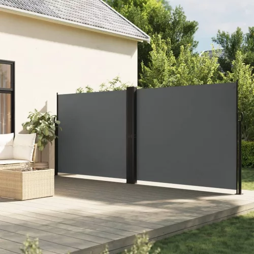  antracitszürke behúzható oldalsó napellenző 160 x 600 cm