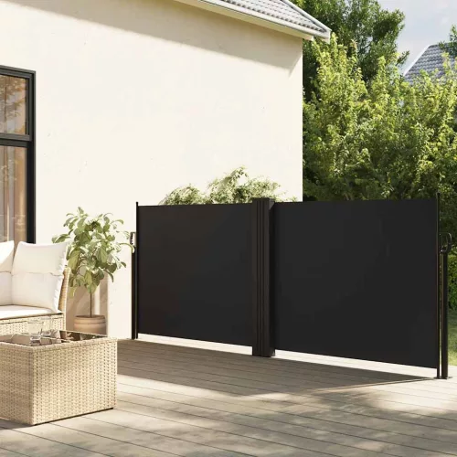  fekete behúzható oldalsó napellenző 100 x 1000 cm