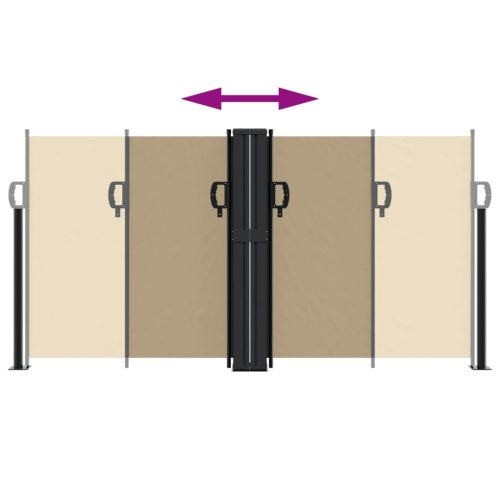  bézs behúzható oldalsó napellenző 120 x 1000 cm