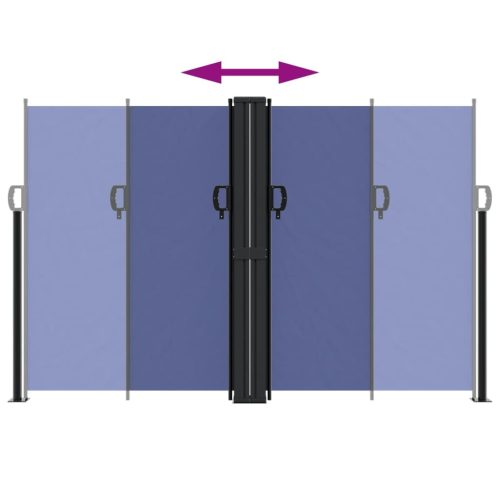  kék behúzható oldalsó napellenző 160 x 1200 cm