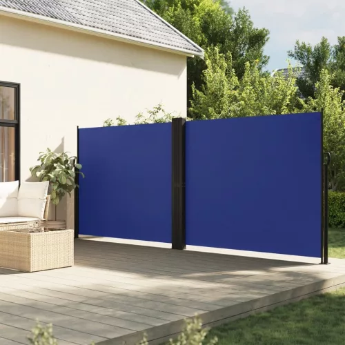  kék behúzható oldalsó napellenző 180 x 1200 cm