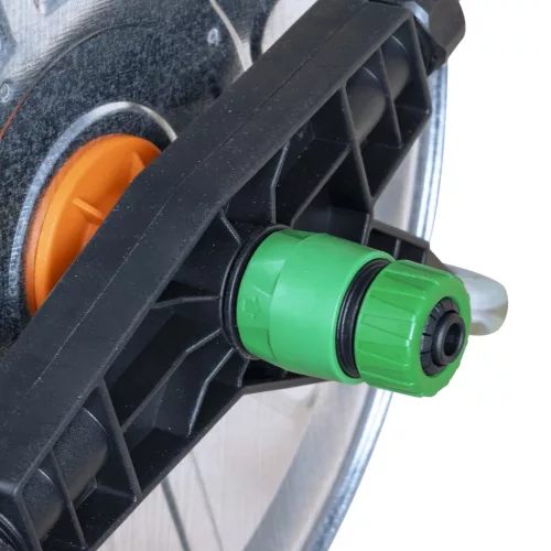  falra szerelhető acél tömlődob 50 m 1/2 / 35 m 3/4" tömlőhöz"