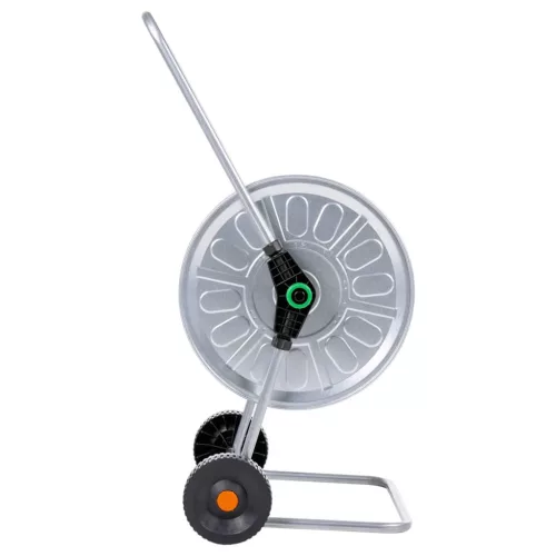  acél kerekes tömlődob 80 m 1/2-es vagy 50 m 3/4"-es tömlőhöz"