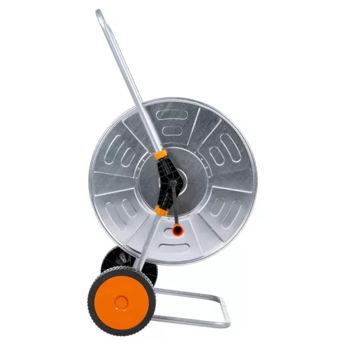  acél kerekes tömlődob 110 m 1/2-es vagy 80 m 3/4"-es tömlőhöz"