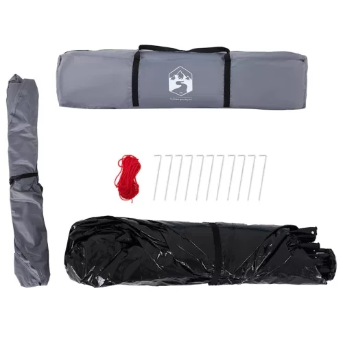  4 személyes szürke és narancs kupola alakú kabin kempingsátor