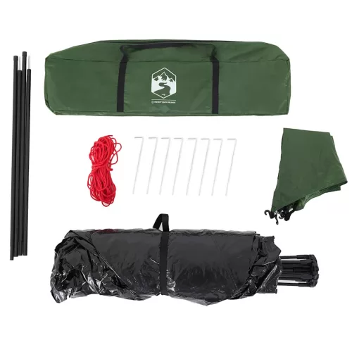  4 személyes zöld gyorskioldó kabin kempingsátor