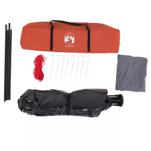  4 személyes szürke és narancs kupola alakú kabin kempingsátor