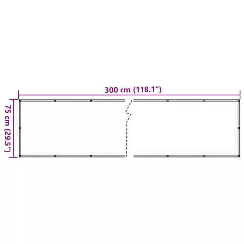  szürke PVC belátás elleni erkélyparaván 300x75 cm