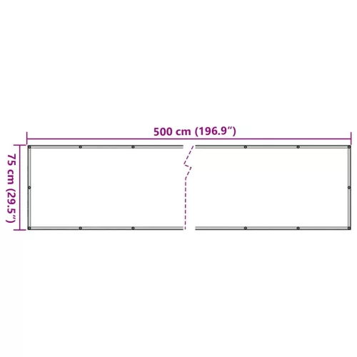  szürke PVC belátás elleni erkélyparaván 500x75 cm