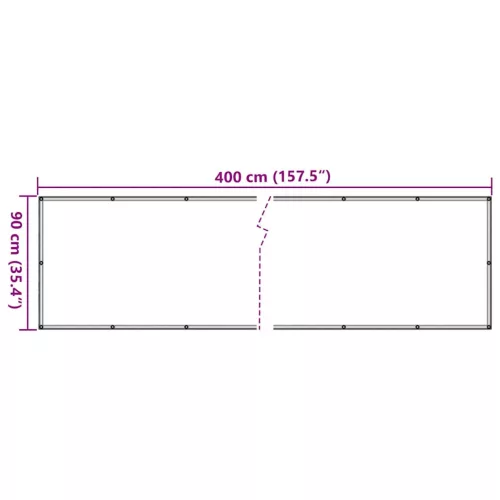  antracitszürke PVC belátás elleni erkélyparaván 400x90 cm