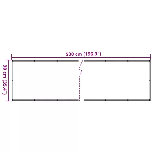  antracitszürke PVC belátás elleni erkélyparaván 500x90 cm