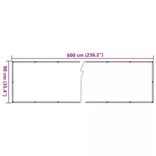  antracitszürke PVC belátás elleni erkélyparaván 600x90 cm