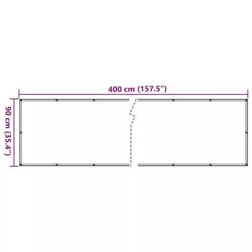  szürke PVC belátás elleni erkélyparaván 400x90 cm