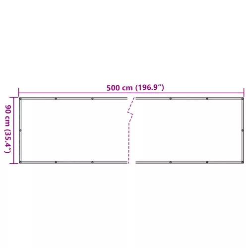  szürke PVC belátás elleni erkélyparaván 500x90 cm