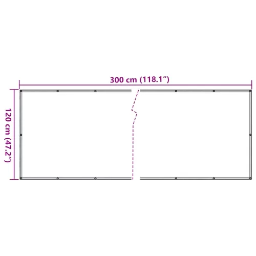  szürke PVC belátás elleni erkélyparaván 300x120 cm