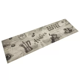   szürke kávémintás mosható bársony konyhaszőnyeg 45x150 cm