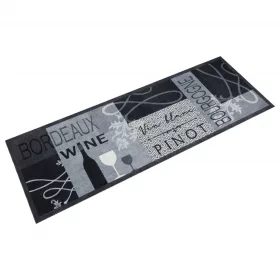    szürke bor mintás mosható bársony konyhaszőnyeg 60x180 cm