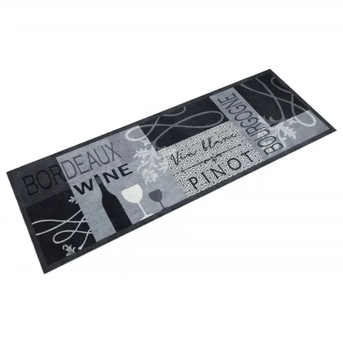  szürke bor mintás mosható bársony konyhaszőnyeg 60x180 cm