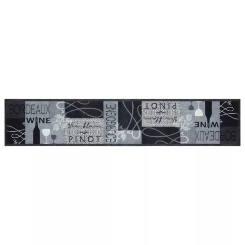  szürke bor mintás mosható bársony konyhaszőnyeg 60x300cm