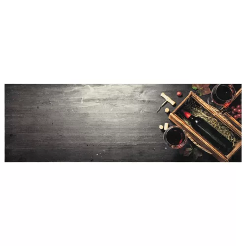  mosható boros üveg mintás bársony konyhai szőnyeg 60x180 cm