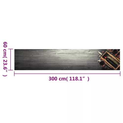  mosható boros üveg mintás bársony konyhai szőnyeg 60x300 cm