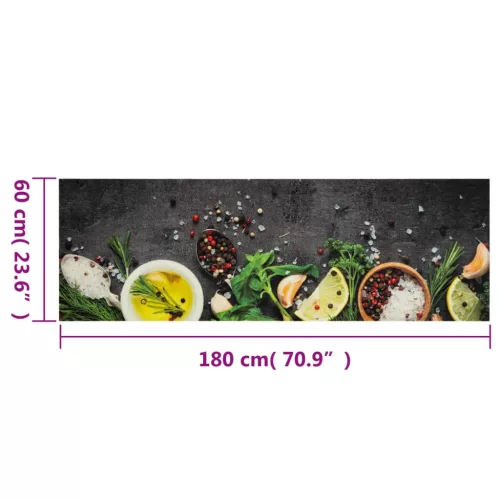  mosható fűszermintás bársony konyhaszőnyeg 60x180 cm