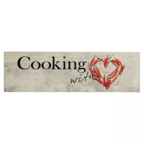  cooking feliratos mosható bársony konyhaszőnyeg 45 x 150 cm
