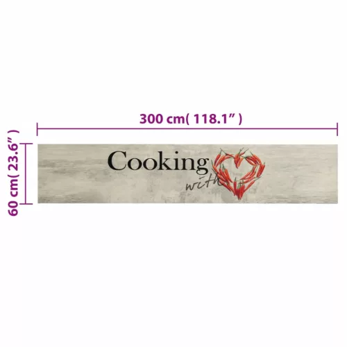  cooking feliratos mosható bársony konyhaszőnyeg 60 x 300 cm