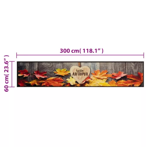  mosható őszi mintás bársony konyhaszőnyeg 60 x 300 cm
