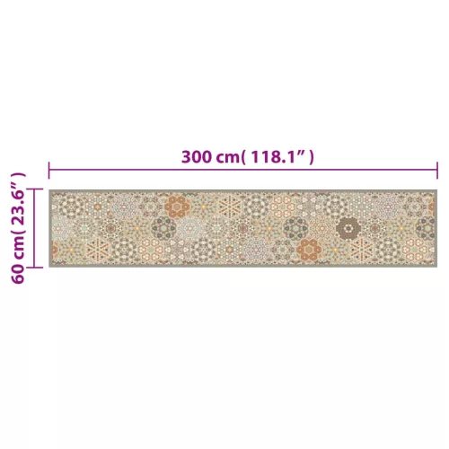  mosható hatszögletű pasztell bársony konyhaszőnyeg 60x300 cm