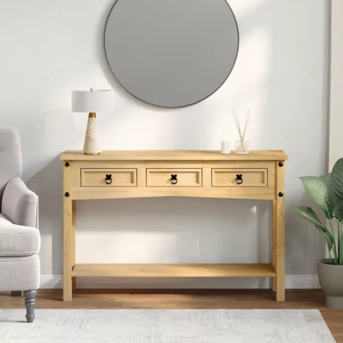  Corona tömör fenyőfa konzolasztal 114 x 34,5 x 73 cm