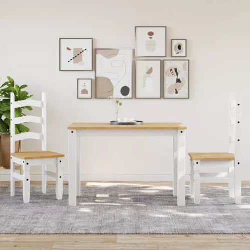  Corona 2 db fehér tömör fenyőfa étkezőszék 42 x 47 x 107 cm