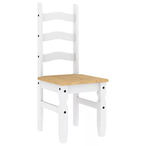  Corona 2 db fehér tömör fenyőfa étkezőszék 42 x 47 x 107 cm