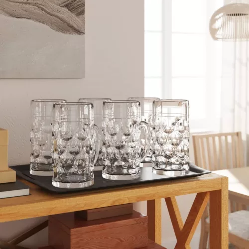  6 db üveg söröskorsó fogantyúval 500 ml