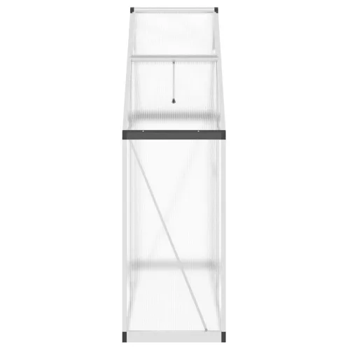  ezüstszínű alumínium melegház alapvázzal 169 x 58 x 195 cm