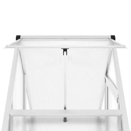  ezüstszínű alumínium melegház alapvázzal 169 x 58 x 195 cm