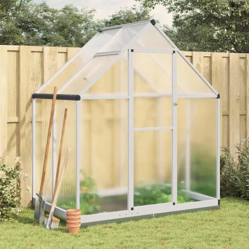  ezüstszínű alumínium melegház alapvázzal 169 x 114 x 202 cm