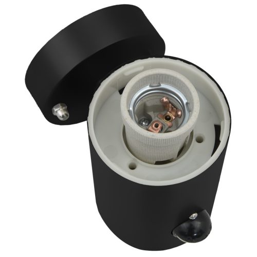  Kültéri Fali Lámpa Érzékelővel Fekete Rozsdamentes Acél IP44